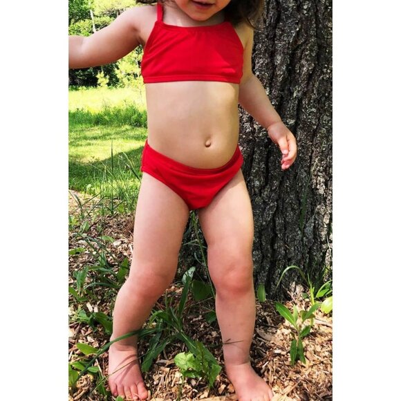 Andie Swim Kids Bikini Set Toddler Girls' Size 2T Cherry Red AK002 Summer NWT - Picture 4 of 13